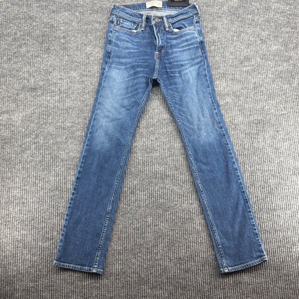 Abercrombie Kids Straight Jeans Kids 13/14 Blue Excellent Slim Fit Medium Wash - Picture 2 of 7